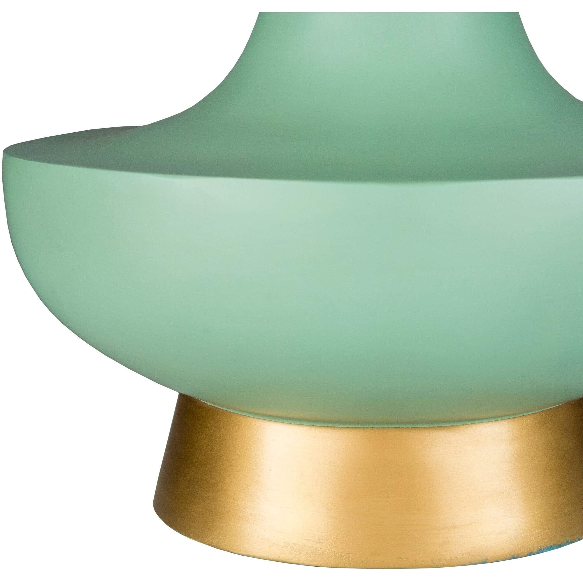 Turquoise Over Bronze Natural Shade Lamp - From Where - 