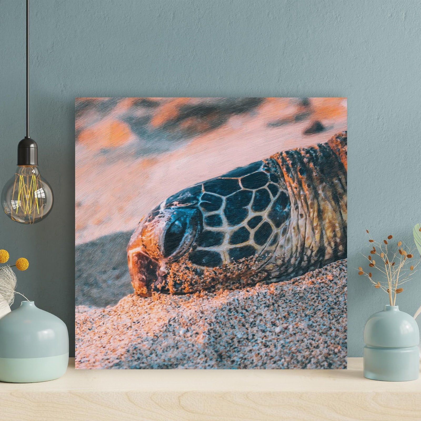 Turtle Head On White Sand - From Where - 