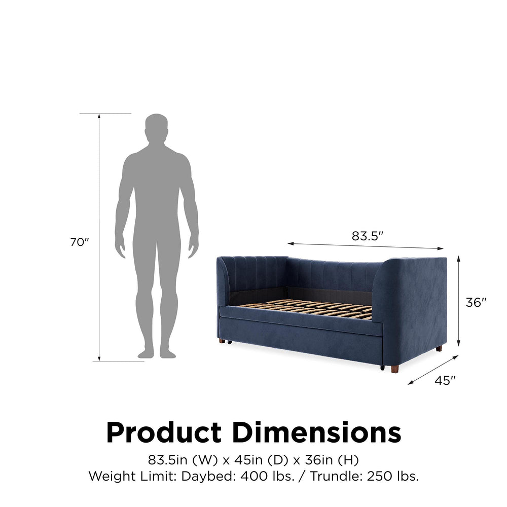 Twin Upholstered Daybed with Trundle - From Where - 