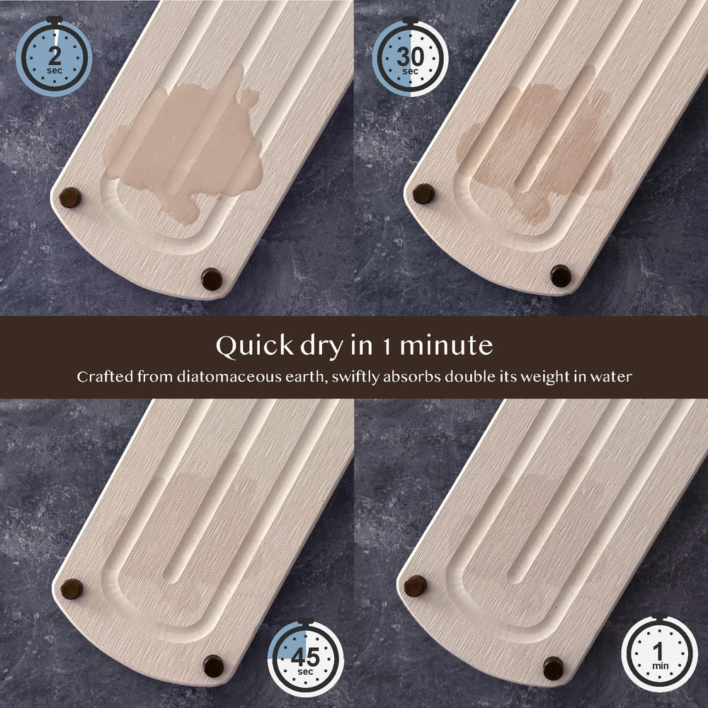 TWINKLE MOMENT 2PCS Instant Dry Sink Caddy Organizer, Fast Drying Sponge and Soap Dispenser Holder for Kitchen and Bathroom Countertop, Stainless Steel Feet, and Non Slip Bottom Pure White - From Where - 