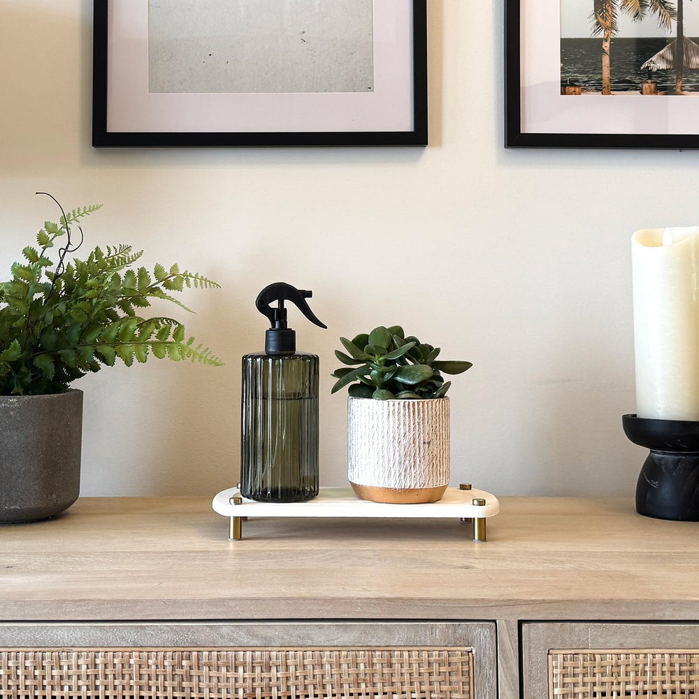 TWINKLE MOMENT 2PCS Instant Dry Sink Caddy Organizer, Fast Drying Sponge and Soap Dispenser Holder for Kitchen and Bathroom Countertop, Stainless Steel Feet, and Non Slip Bottom Pure White - From Where - 