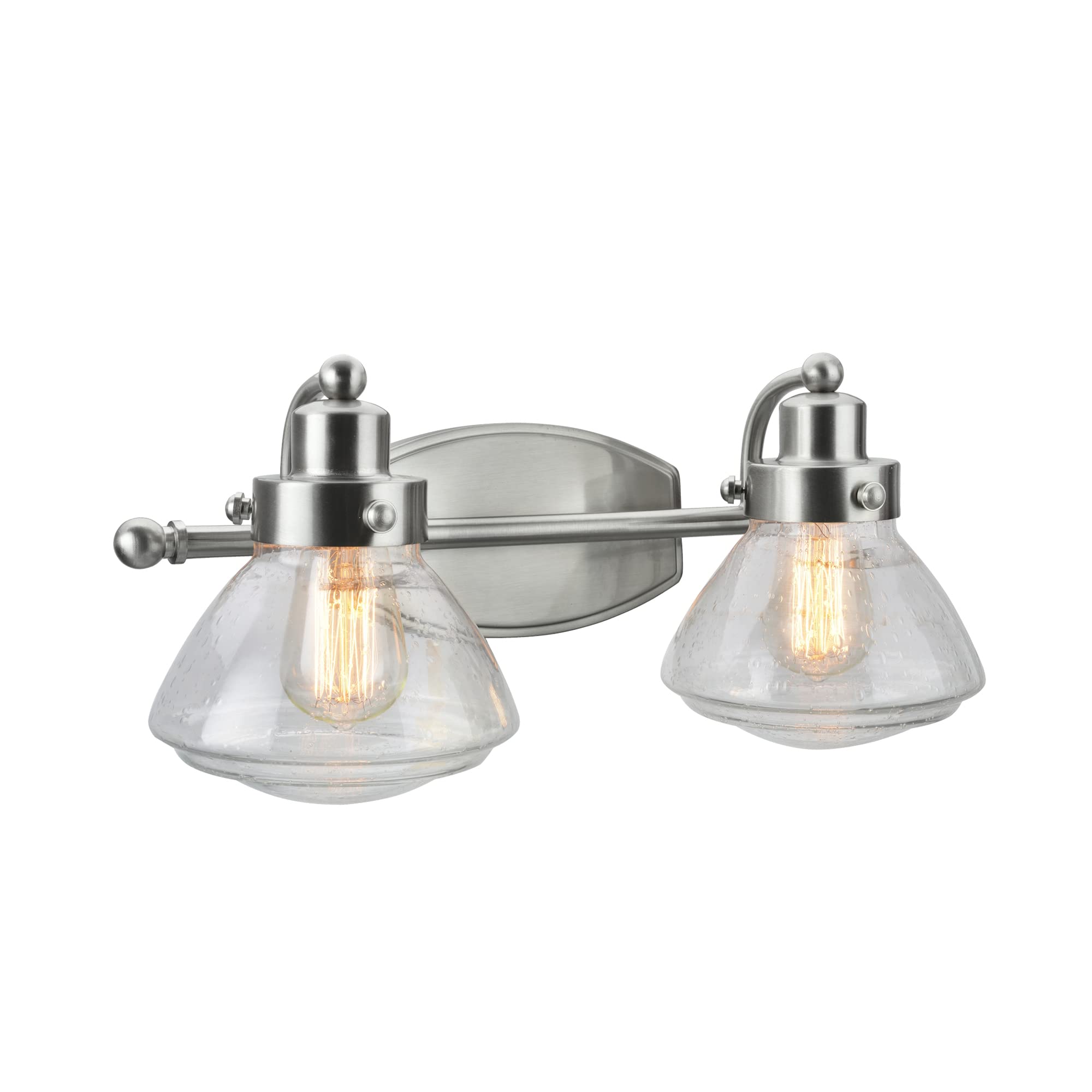 Two - Light Metal Bathroom Vanity Wall Light Fixture - From Where - 