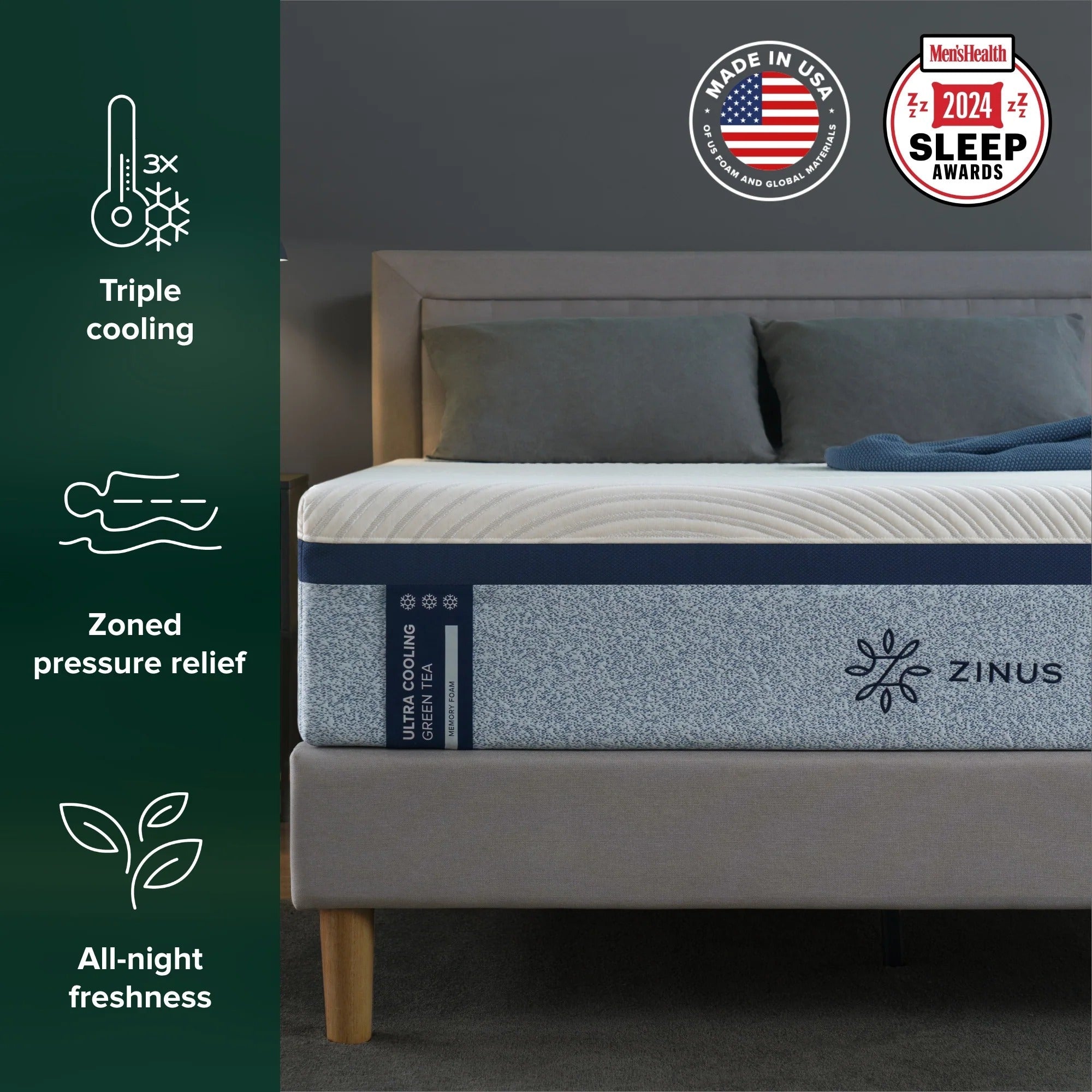 Ultra Cooling Green Tea Hybrid Mattress - From Where Finds - 