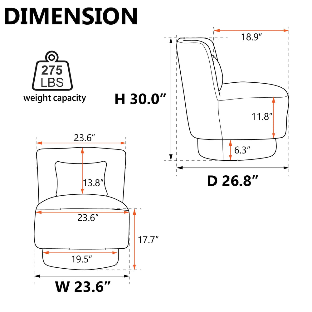 Upholstered Accent Swivel Barrel Chair - From Where - 