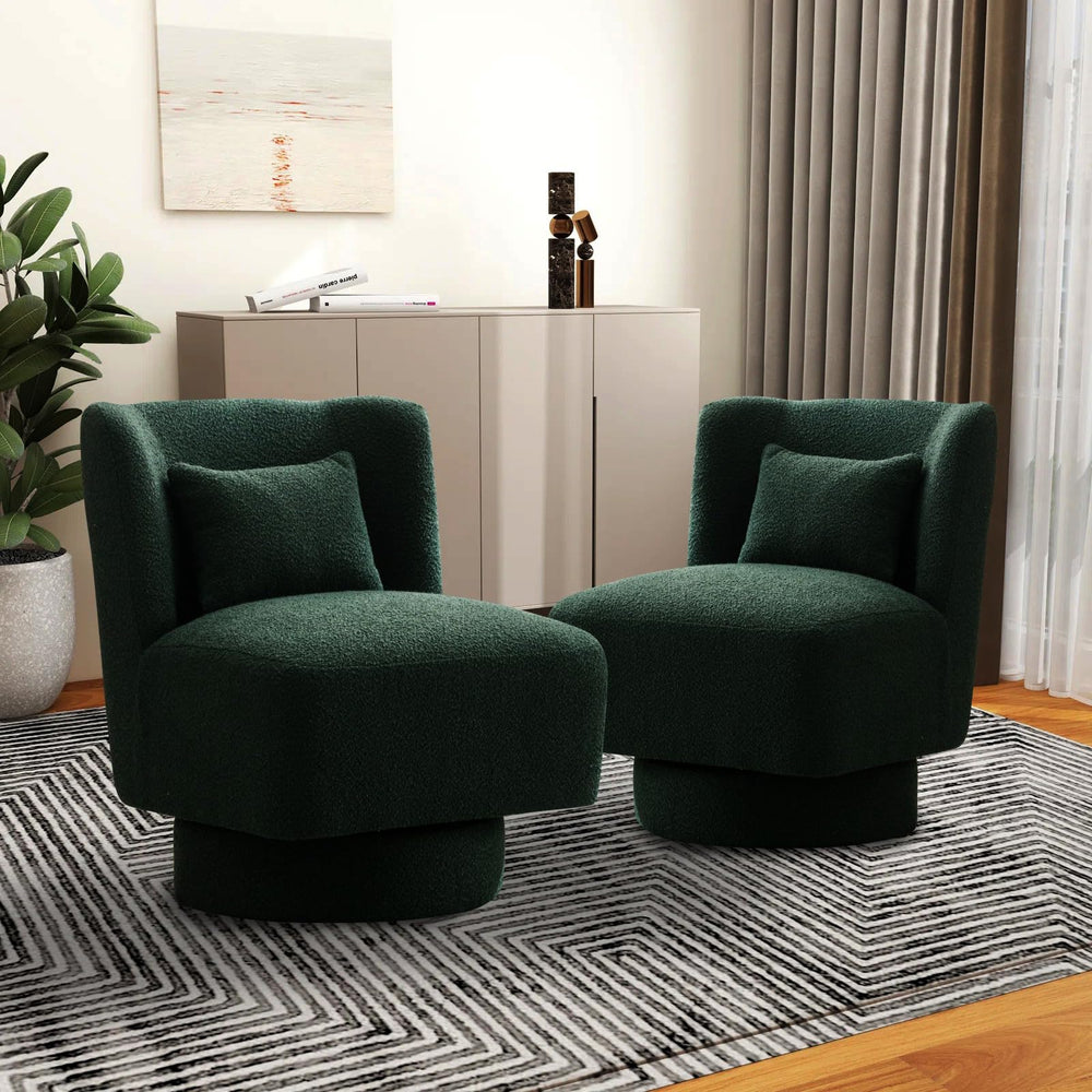 Upholstered Accent Swivel Barrel Chair - From Where - 