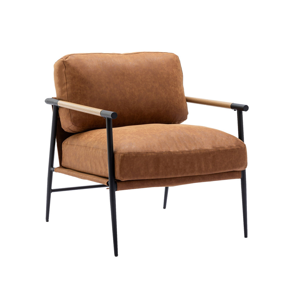 Upholstered Reading Armchair with Metal Legs - From Where -