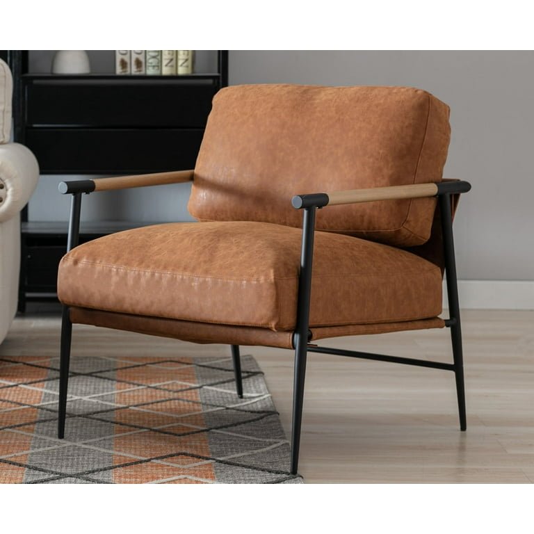 Upholstered Reading Armchair with Metal Legs - From Where - 