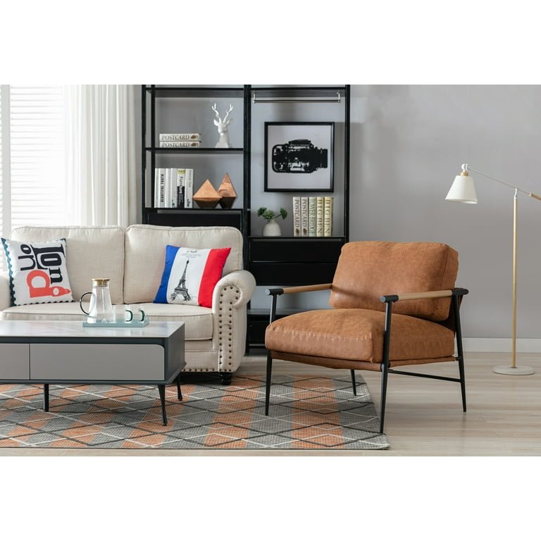 Upholstered Reading Armchair with Metal Legs - From Where - 