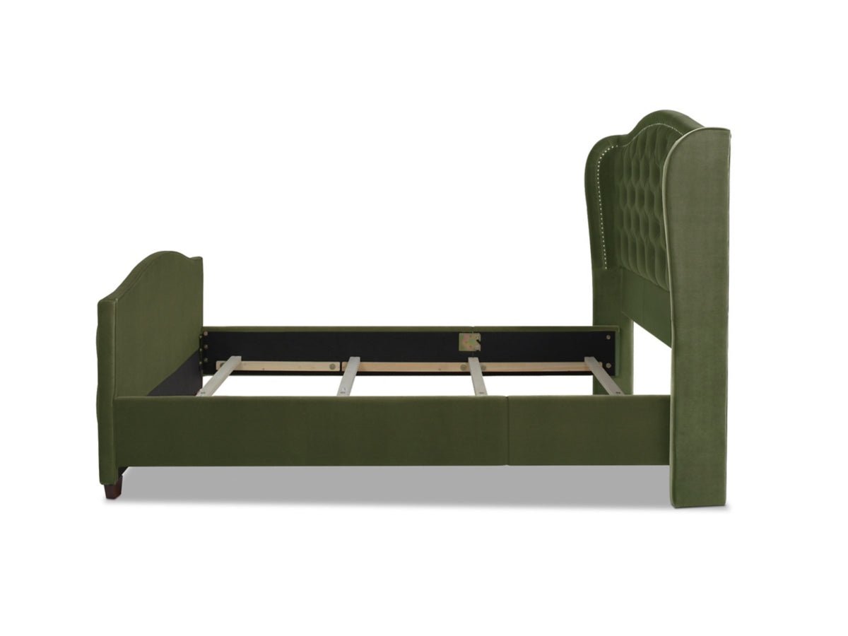 Upholstered Shelter Wingback Panel Bed - From Where - 