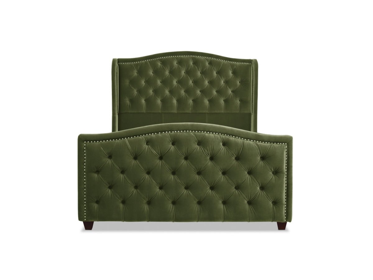 Upholstered Shelter Wingback Panel Bed - From Where - 