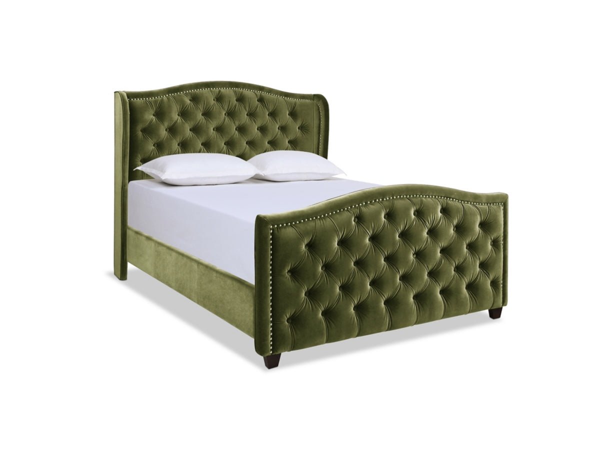 Upholstered Shelter Wingback Panel Bed - From Where - 