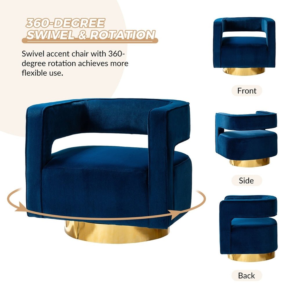 Upholstered Swivel Open - Back Barrel Chair Set of 2 - From Where - 