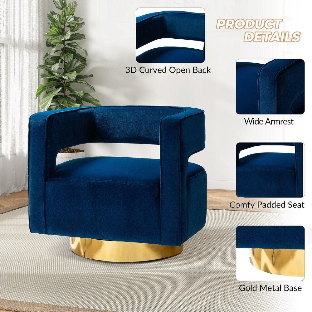 Upholstered Swivel Open - Back Barrel Chair Set of 2 - From Where - 