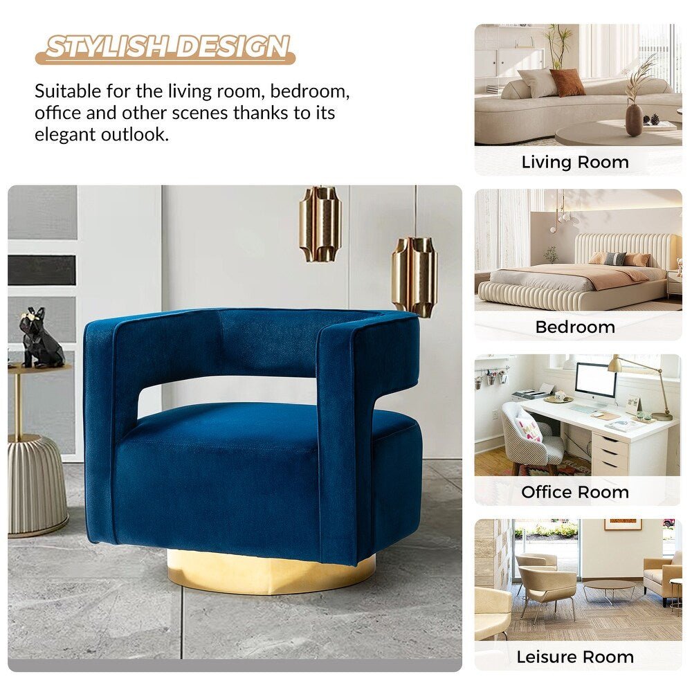 Upholstered Swivel Open - Back Barrel Chair Set of 2 - From Where - 