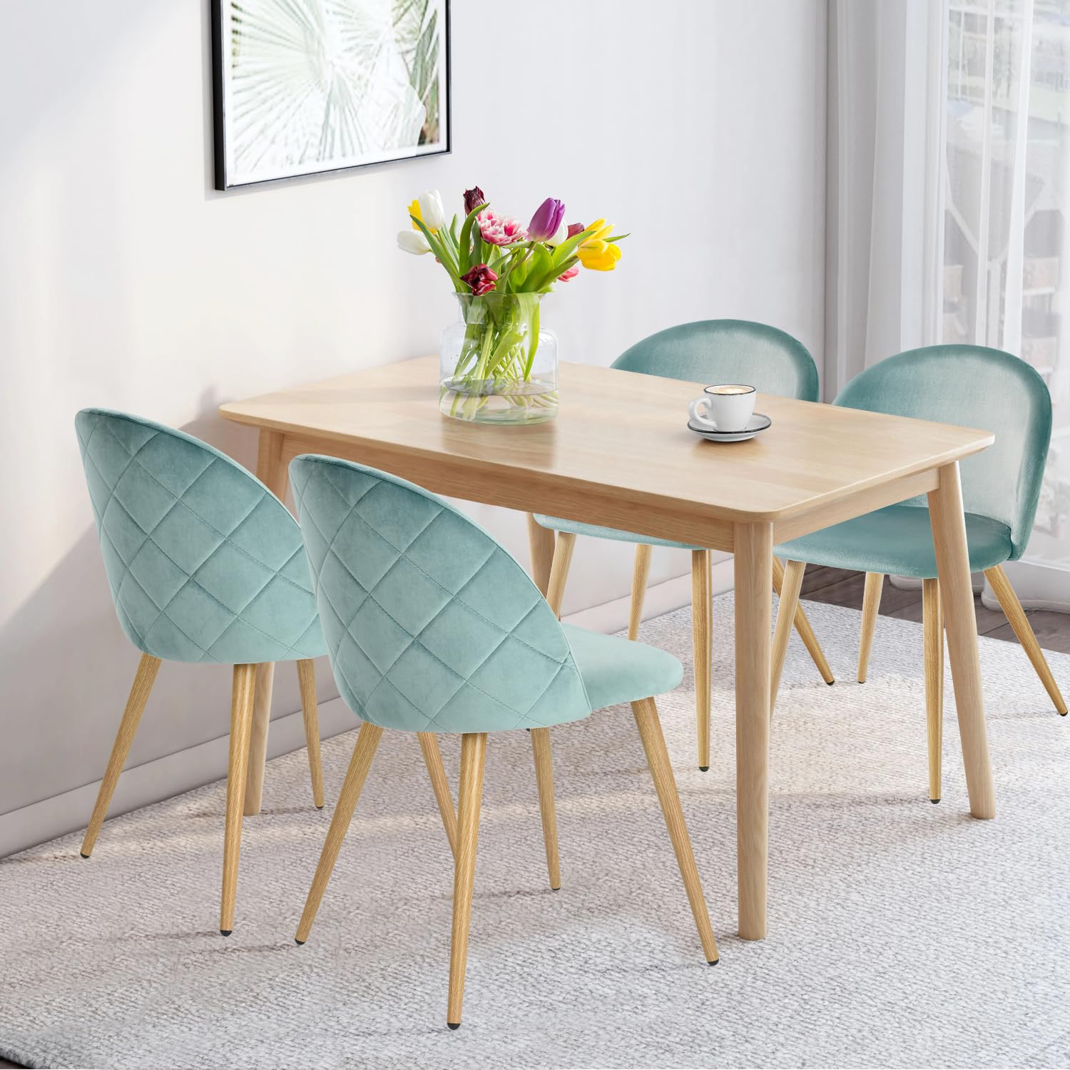 Upholstered Velvet Dining Chairs (Set of 4) - From Where - 