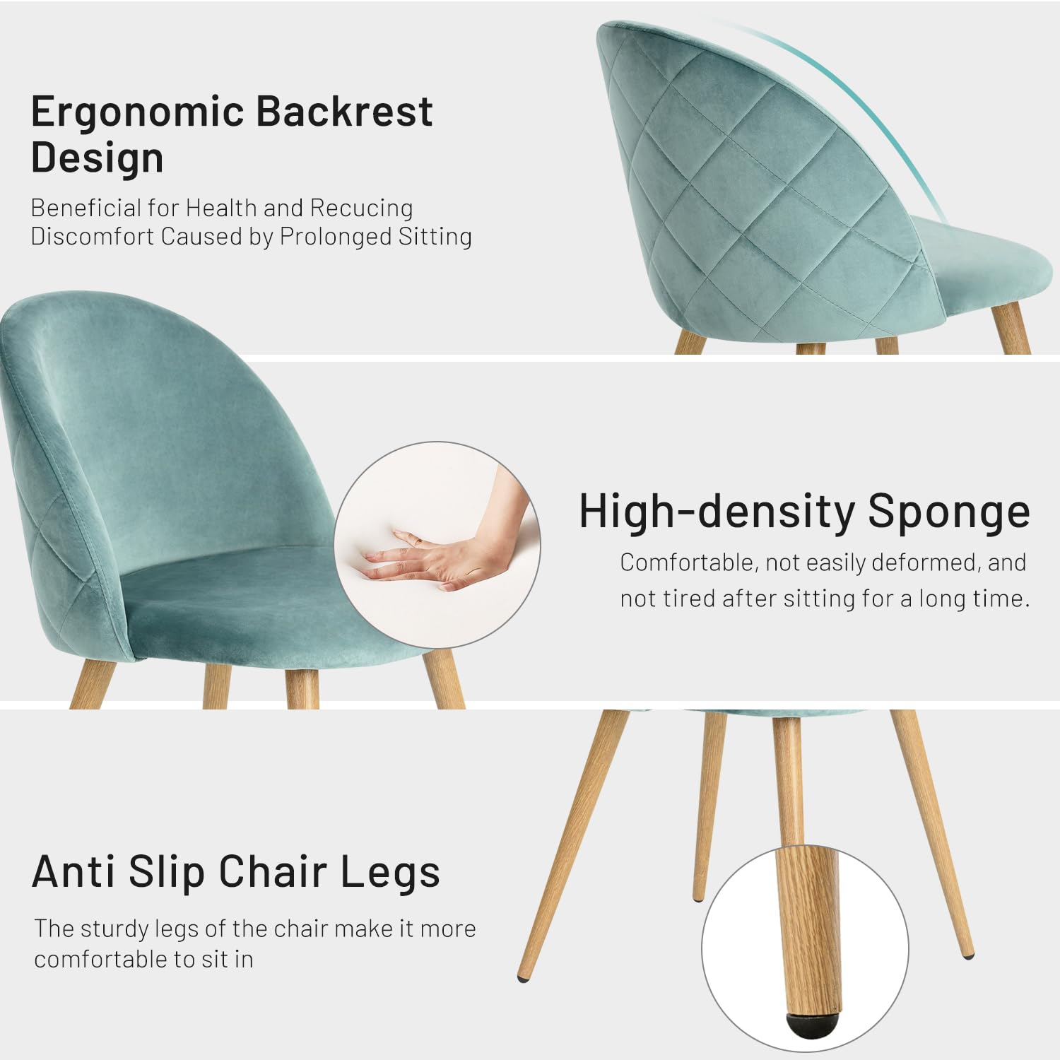 Upholstered Velvet Dining Chairs (Set of 4) - From Where - 
