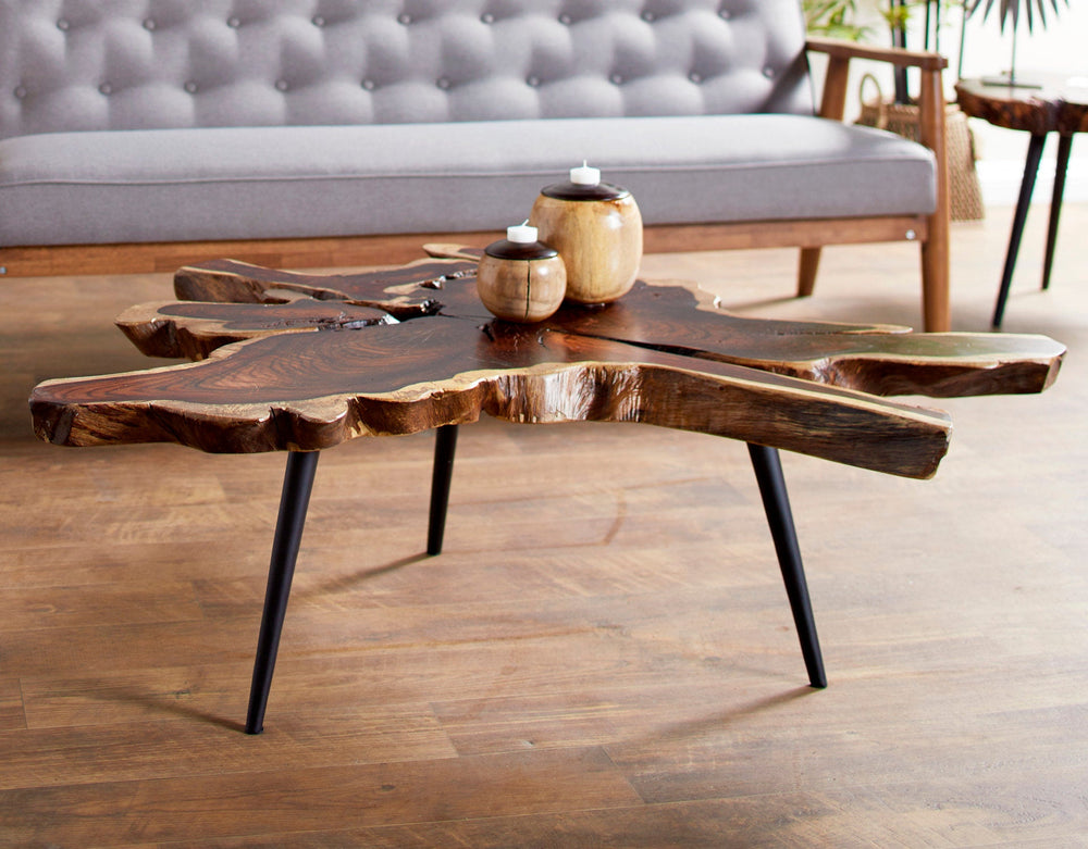 Upton Live Edge Wood Coffee Table - From Where - 