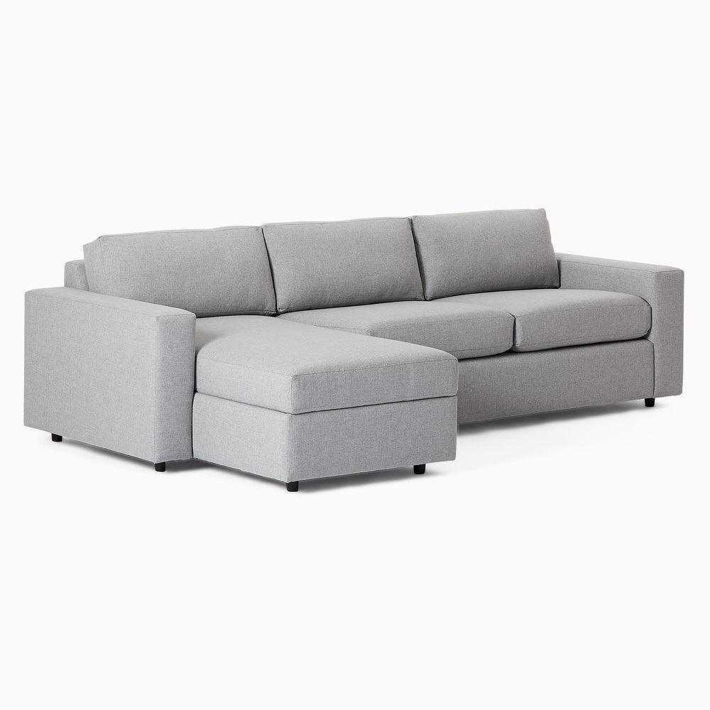 Urban 2-Piece Sleeper Sectional w/ Storage Chaise (111")