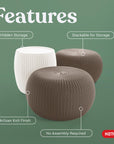 Urban Knit Pouf Ottoman (Set of 2) - From Where - 