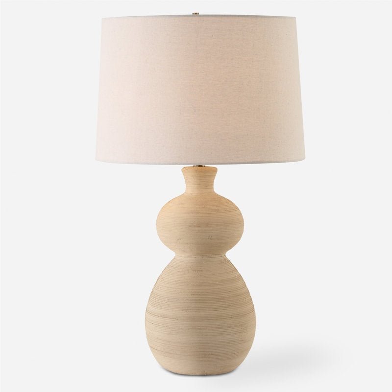 Urska Fired Clay Table Lamp - From Where - 