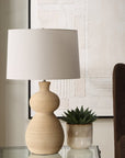 Urska Fired Clay Table Lamp - From Where - 