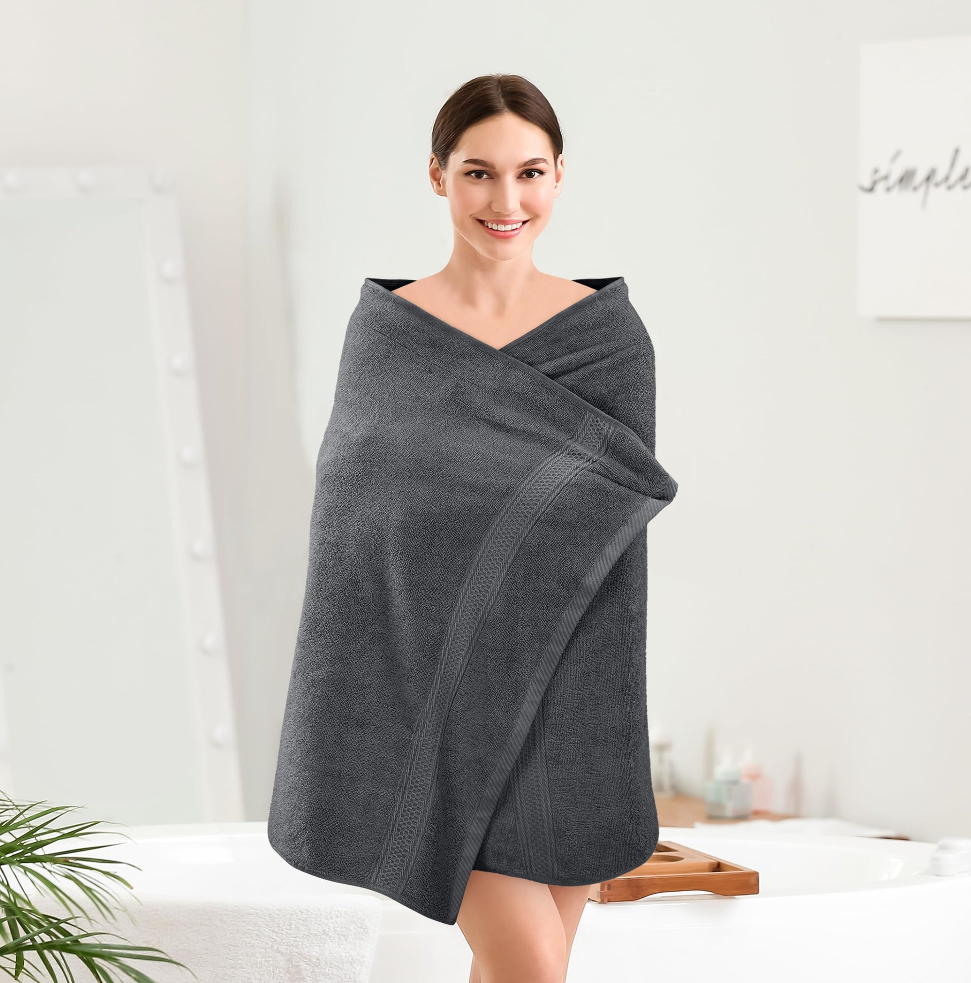 Utopia Towels 4 Pack Premium Bath Towels Set, 27 by 54 Inches, 100% Ring Spun Cotton 600GSM, Lightweight and Highly Absorbent Quick Drying Towels, Perfect for Daily Use, Grey - From Where - 