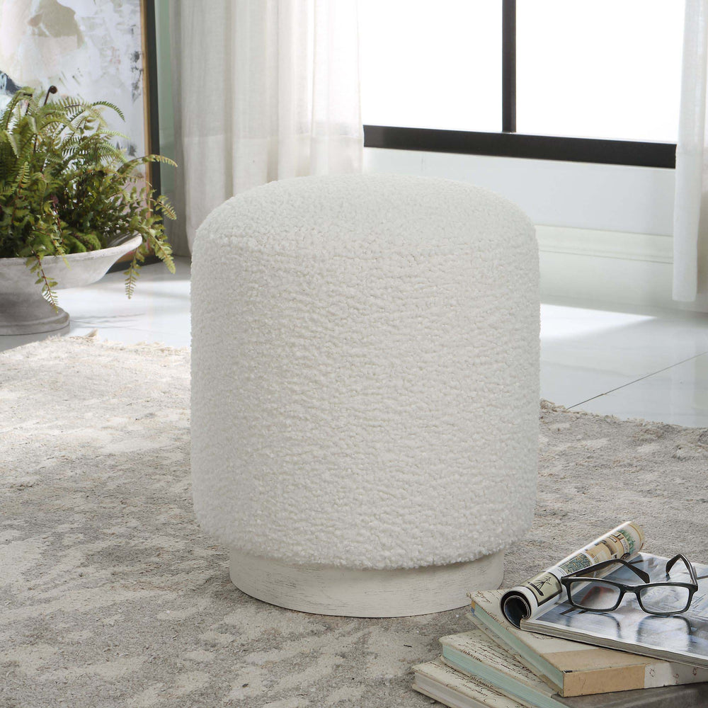 Uttermost Avila White Ottoman - From Where Finds - 