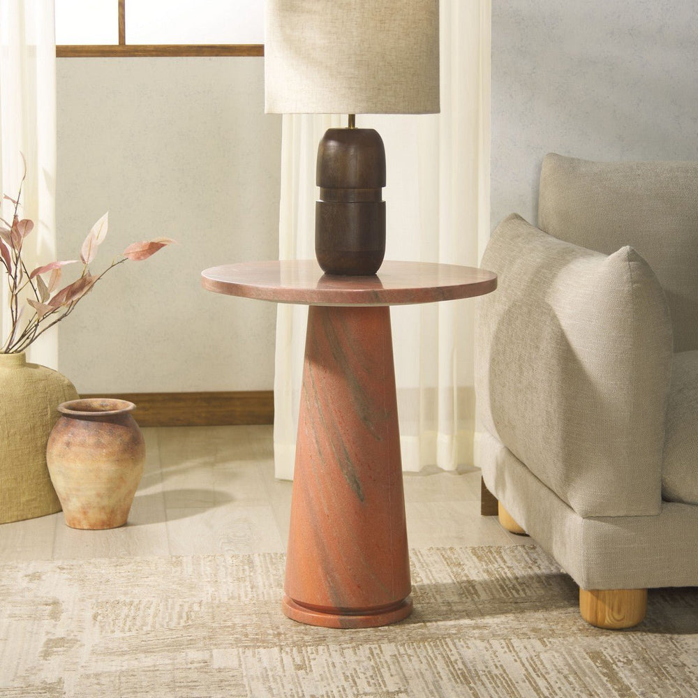 Valentia Tall Round Marble Accent Table - From Where Finds - 