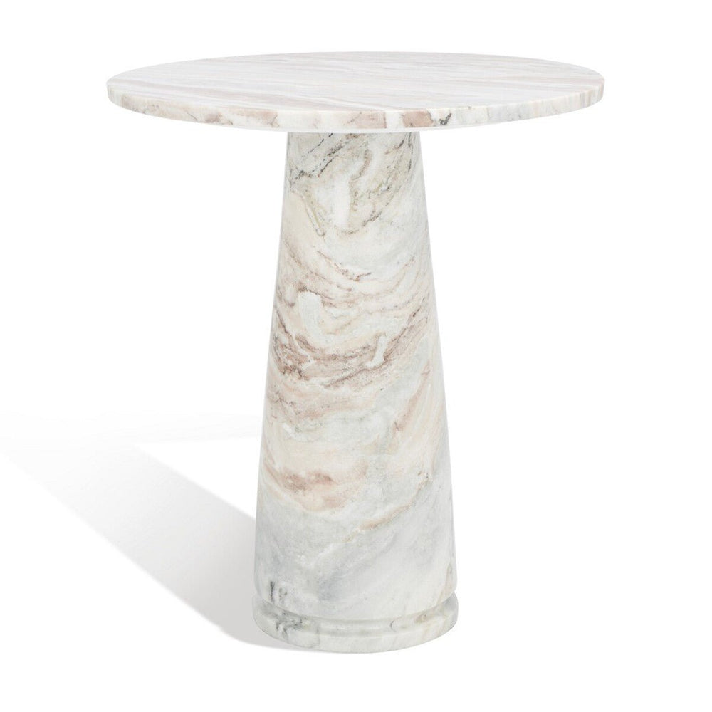 Valentia Tall Round Marble Accent Table - From Where Finds - 