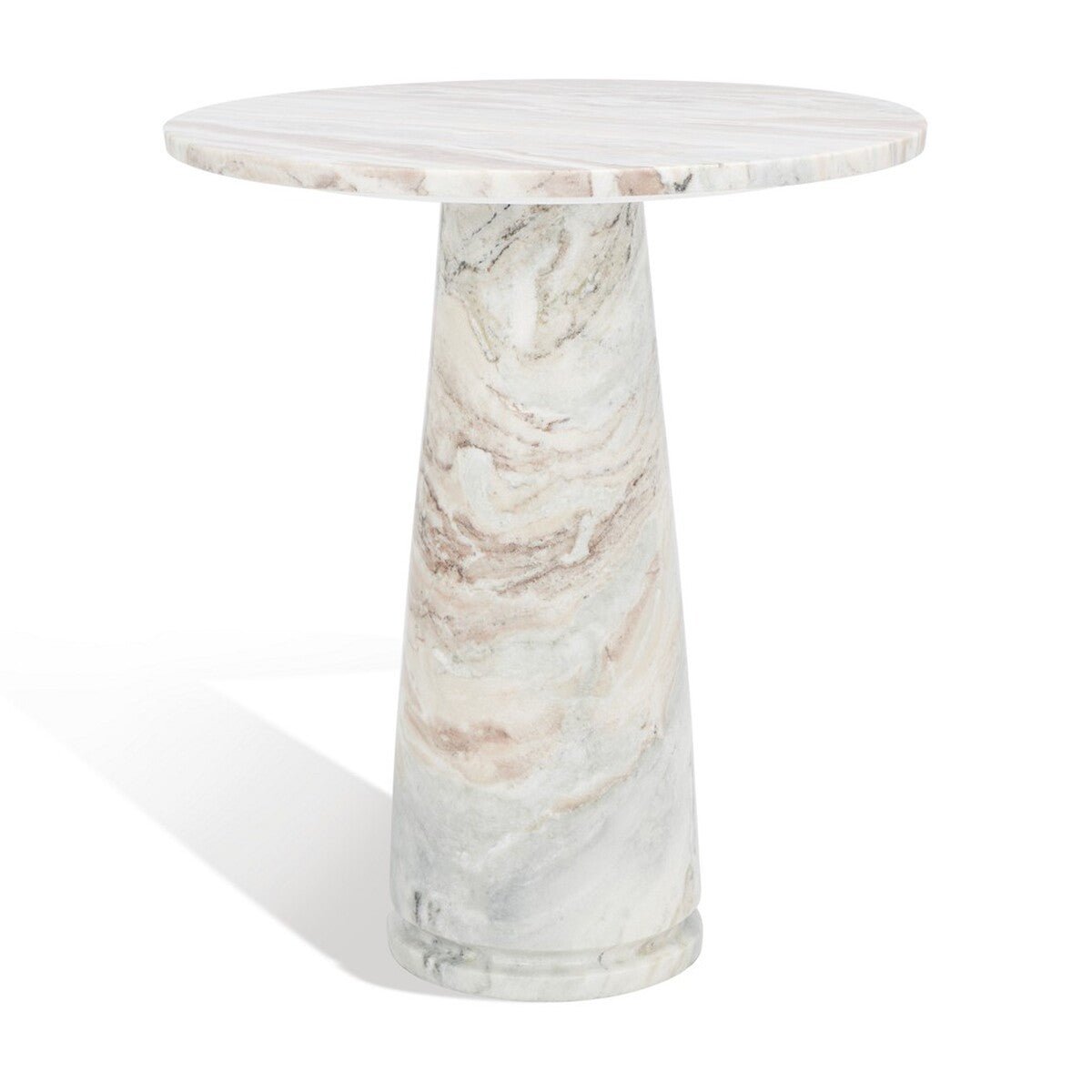 Valentia Tall Round Marble Accent Table - From Where Finds - 
