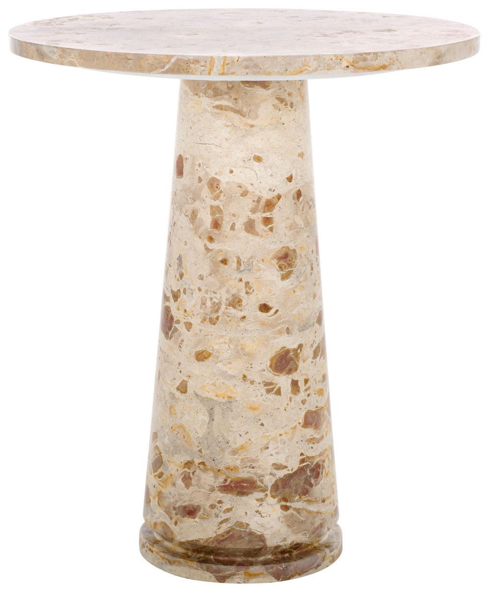 Valentia Tall Round Marble Accent Table - From Where Finds -