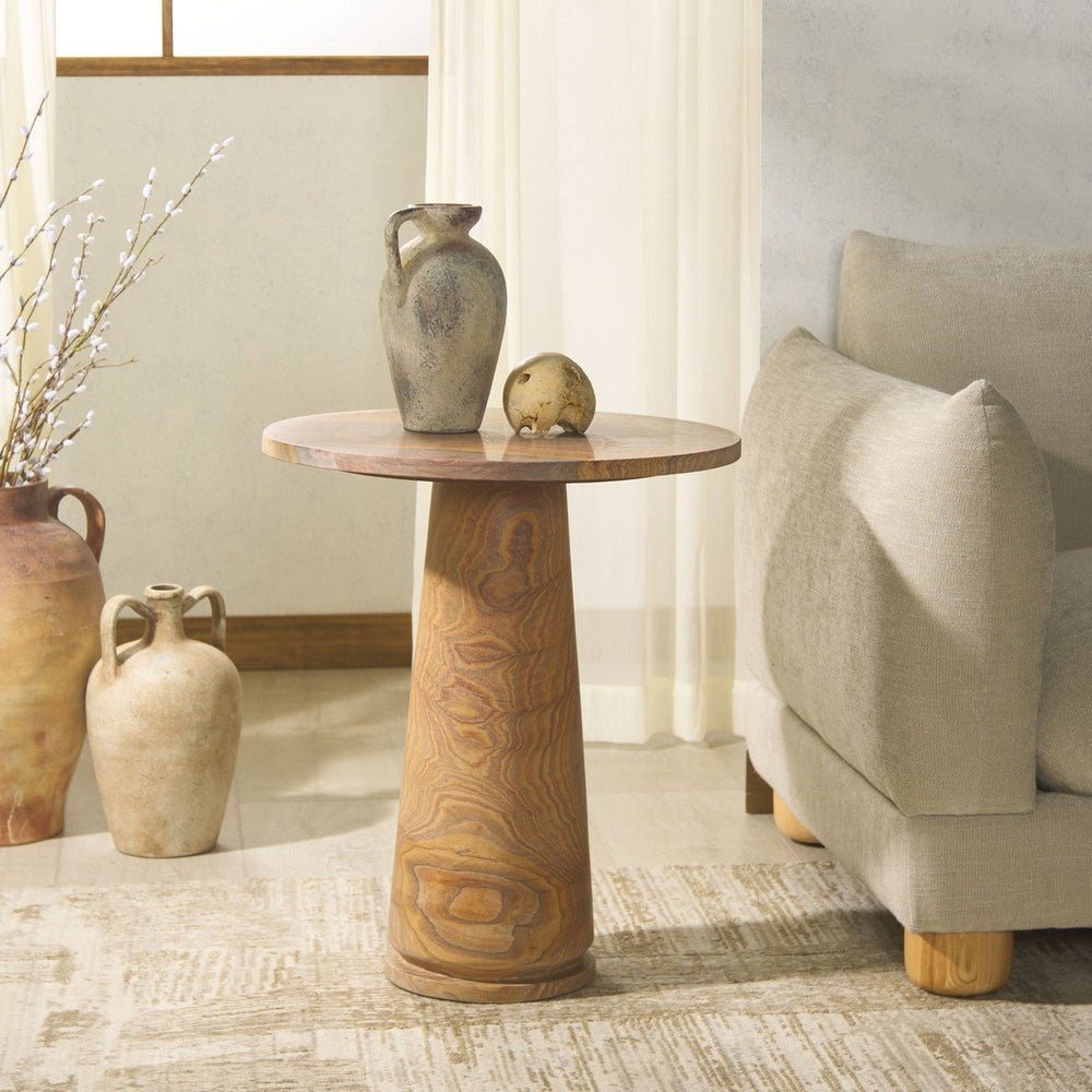 Valentia Tall Round Marble Accent Table - From Where Finds - 