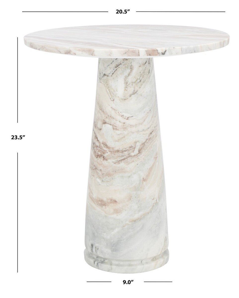 Valentia Tall Round Marble Accent Table - From Where Finds - 