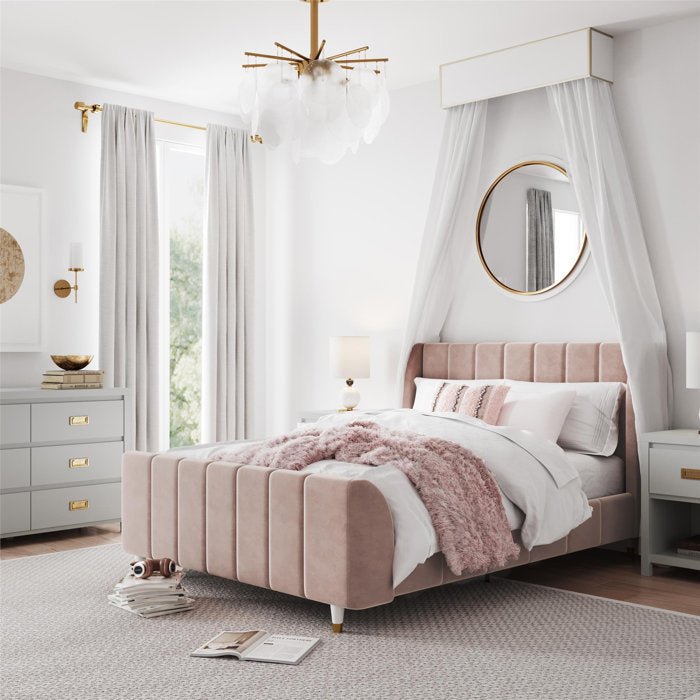 Valentina Upholstered Platform Bed - From Where - 
