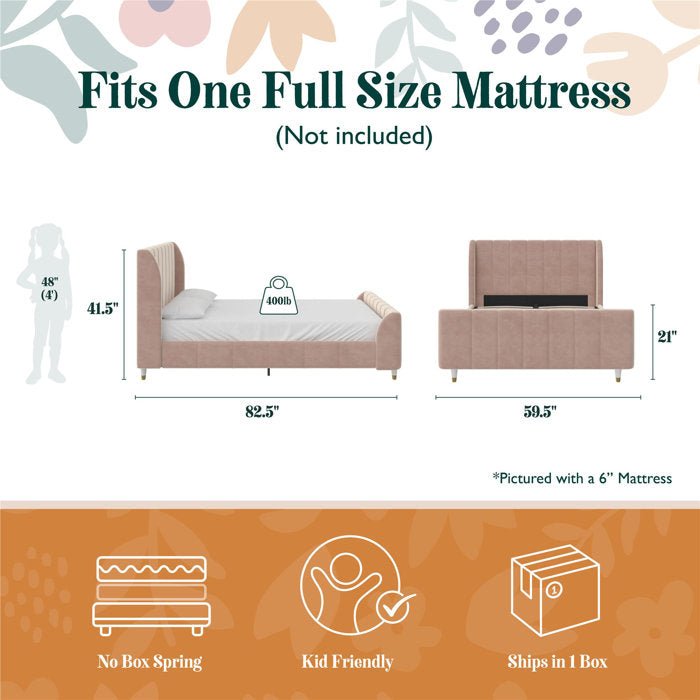 Valentina Upholstered Platform Bed - From Where - 