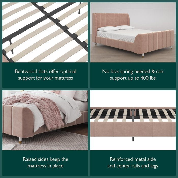 Valentina Upholstered Platform Bed - From Where - 