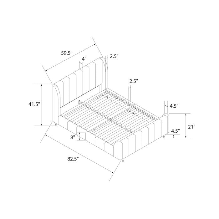Valentina Upholstered Platform Bed - From Where - 