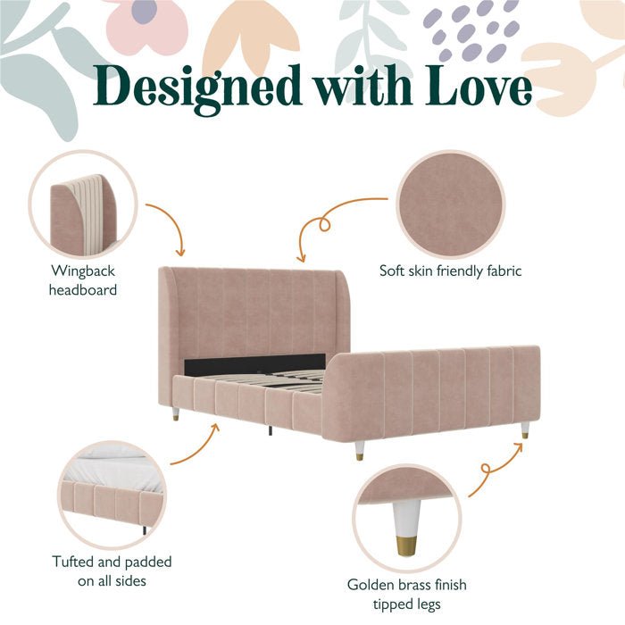 Valentina Upholstered Platform Bed - From Where - 