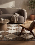 Vanni Checkered Fringed Rug - From Where Finds -