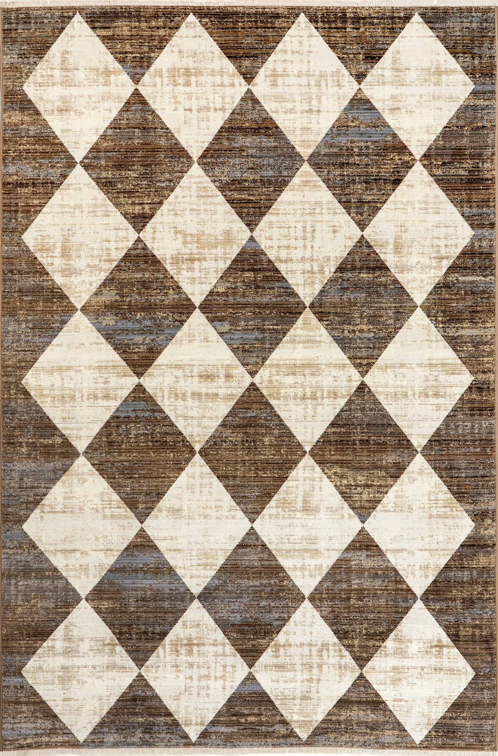 Vanni Checkered Fringed Rug - From Where Finds -