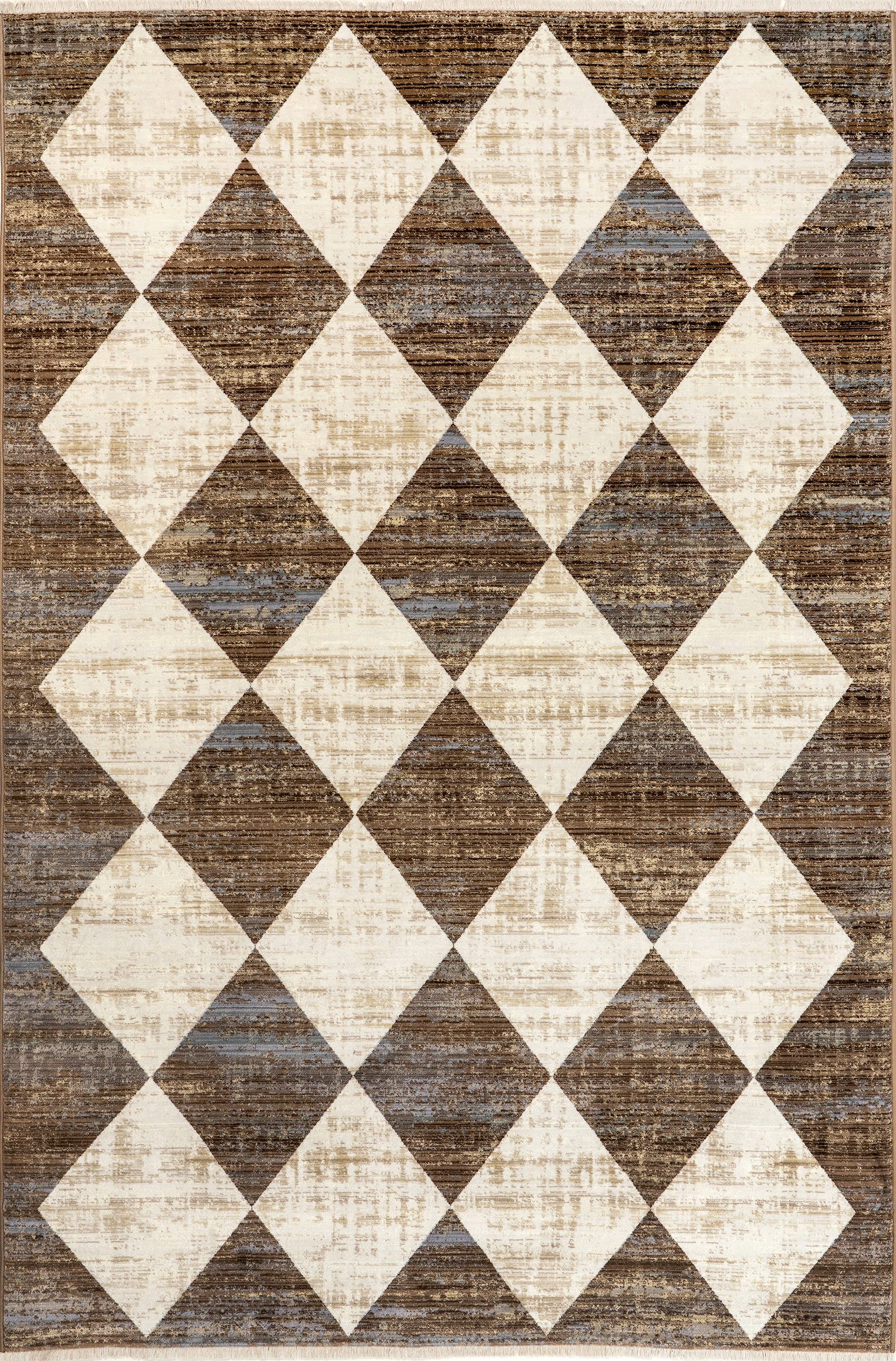 Vanni Checkered Fringed Rug - From Where Finds -