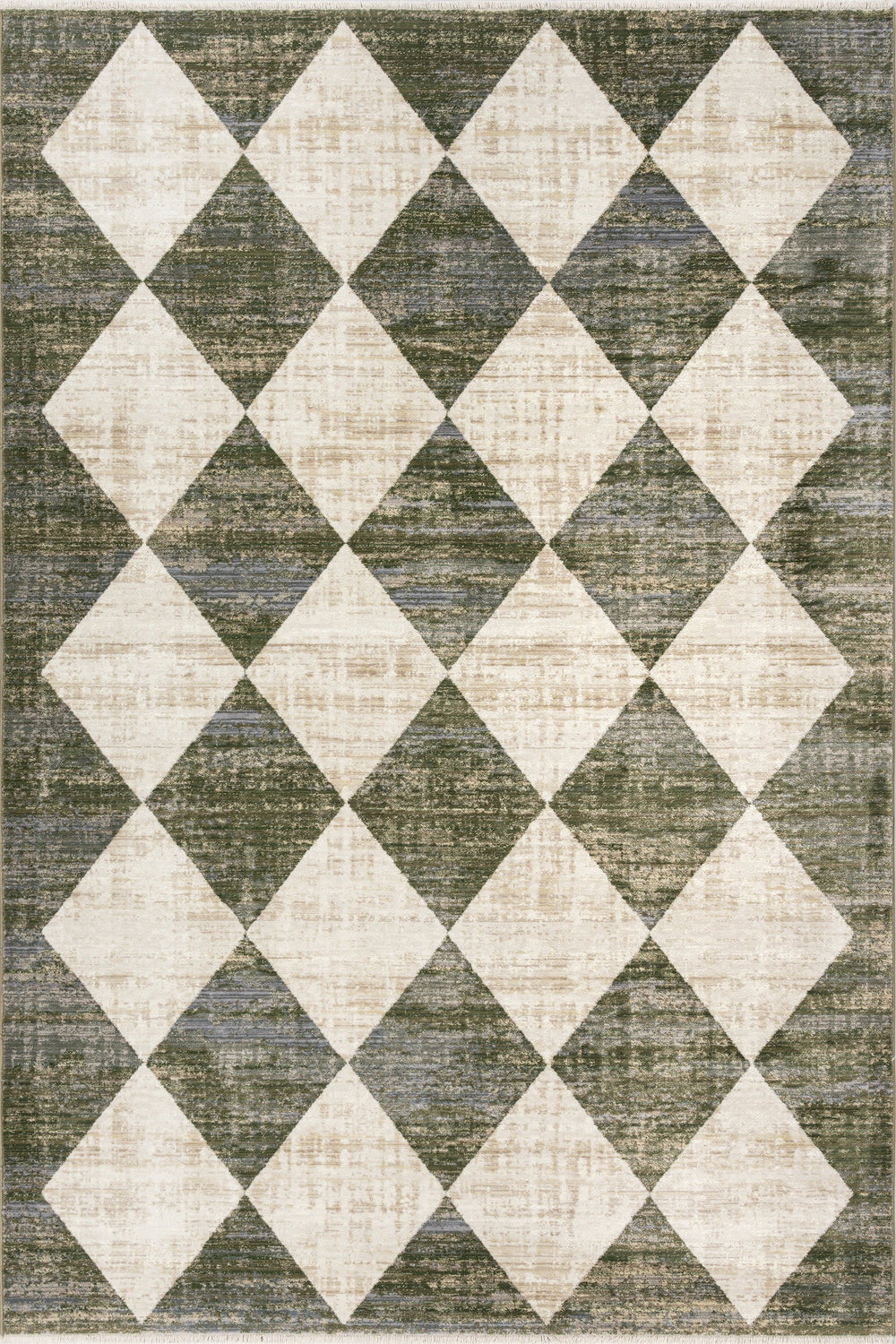 Vanni Checkered Fringed Rug - From Where Finds -