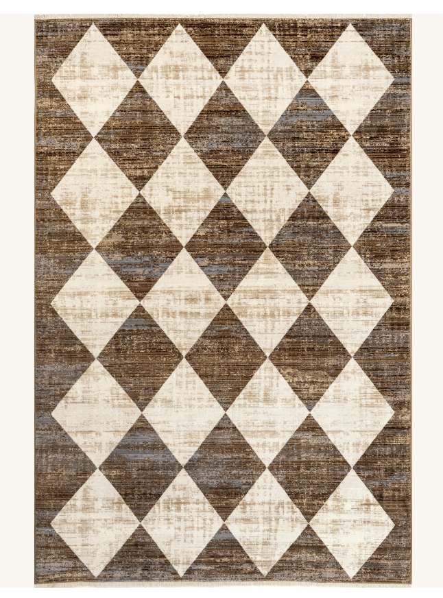 Vanni Checkered Fringed Rug - From Where Finds - 