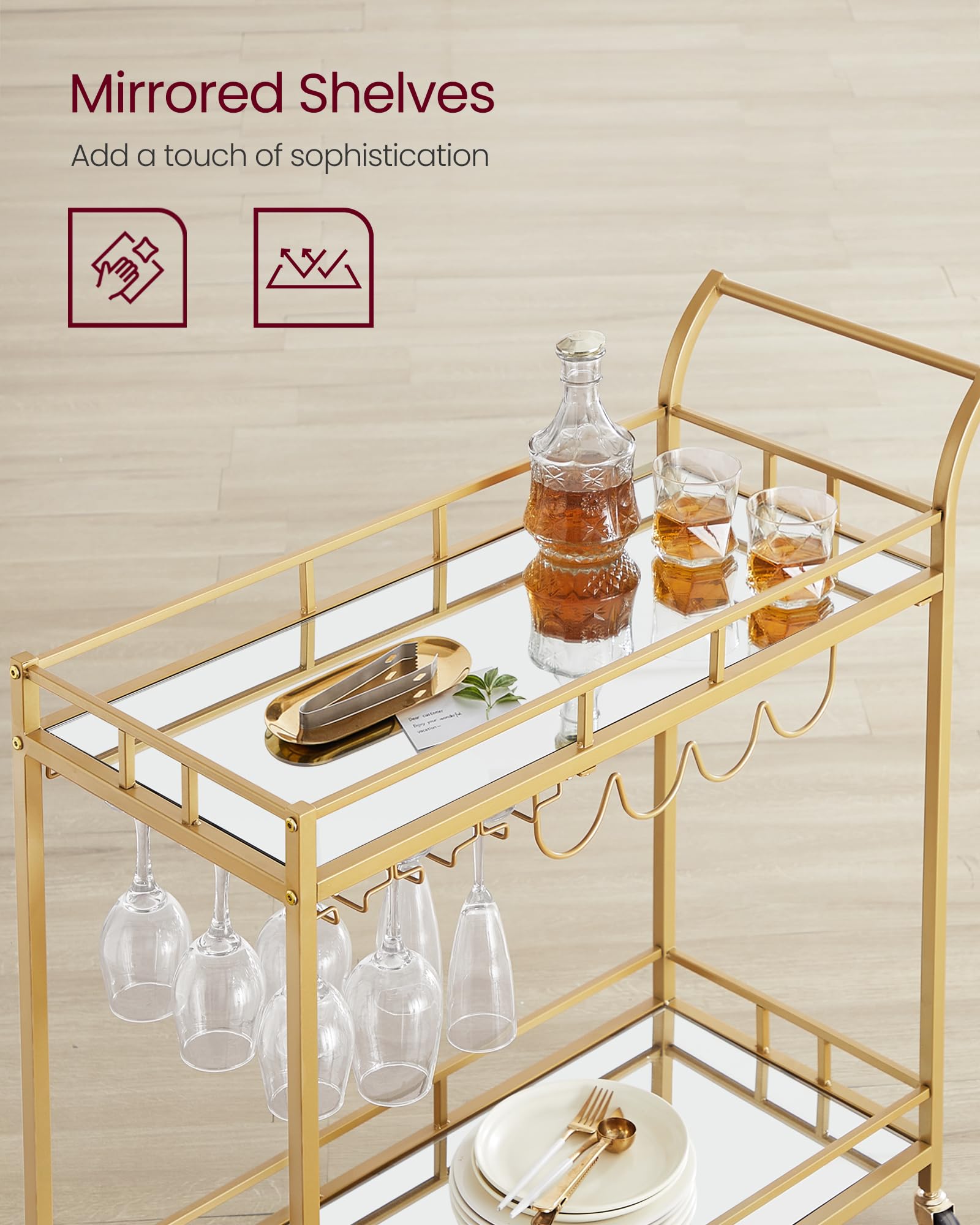 VASAGLE Gold Bar Serving Cart - From Where - 