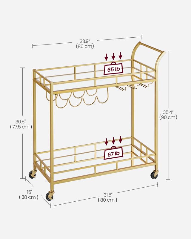 VASAGLE Gold Bar Serving Cart - From Where - 