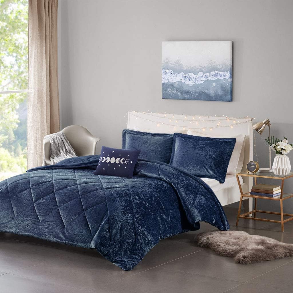 Velvet Comforter Set with Throw Pillow - From Where - 
