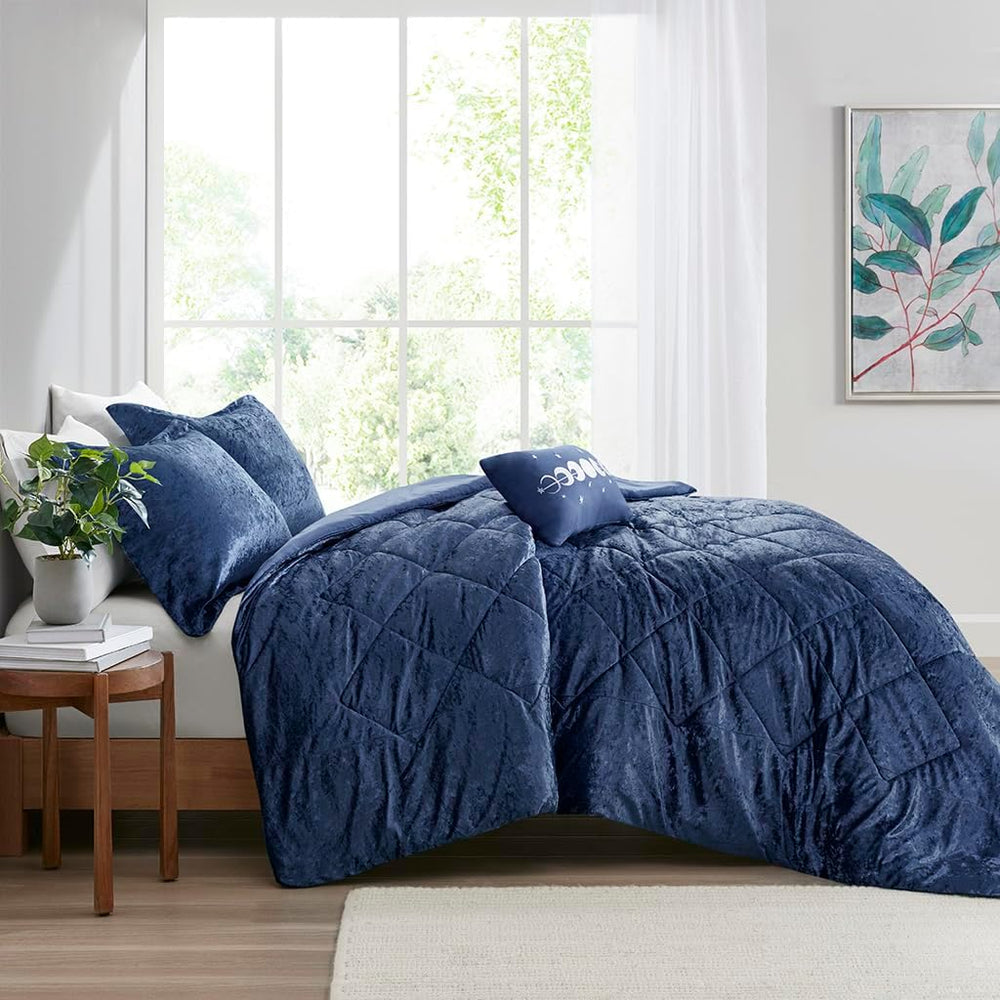 Velvet Comforter Set with Throw Pillow - From Where - 