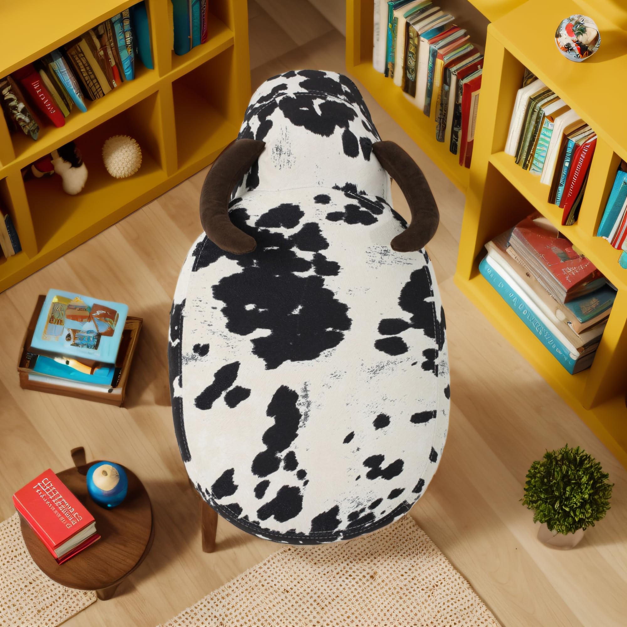 Velvet Cow - Shaped Ottoman - From Where - 