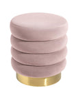 Velvet Ottoman with Gold Finish - From Where - 