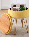 Velvet Ottoman with Storage Space - From Where - 